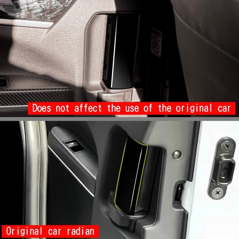 For Mitsubishi Delica D:5 2024 2025 ABS Carbonfiber Middle Door Handle Switch Glitter Inner Handlecover Car Accessories
