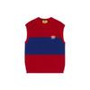 X Adidas Originals FW22 Embroidered Colorblock Crew Neck Sleeveless Sweater Red 700449-XKCH7-6302