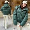New Winter Women's Clothing Temperament Fluffy Hooded Cotton Clothes Bread Clothes Jacket Warm Commute