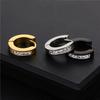 1/9 Pairs Unisex Punk Stainless Steel Crystal Cubic Zirconia Round Huggie Hoop Earrings for Men Women Daily Party Wear Jewelry