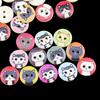 (100pcs/pack)15mm Wooden Cat Pattern Button Printing Cartoon Clothing Sewing Accessories Handmade Decoration Cat Clothes Toy