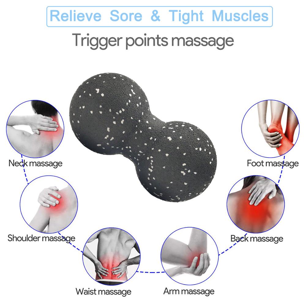 Fitness Ball Double Lacrosse Massage Ball Mobility Peanut Ball for Self-Myofascial Release Deep Tissue EPP