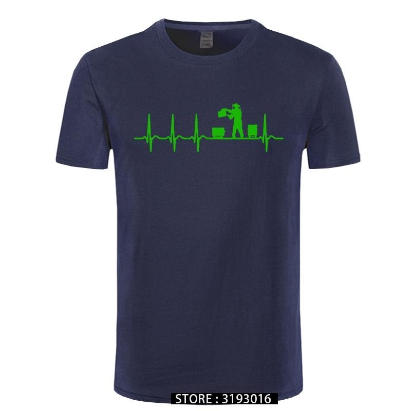 Custom Funny TShirt Man Cotton Heartbeat Beekeeping Beekeeper Cool Shirt Fun Gift Summer Men T Shirt