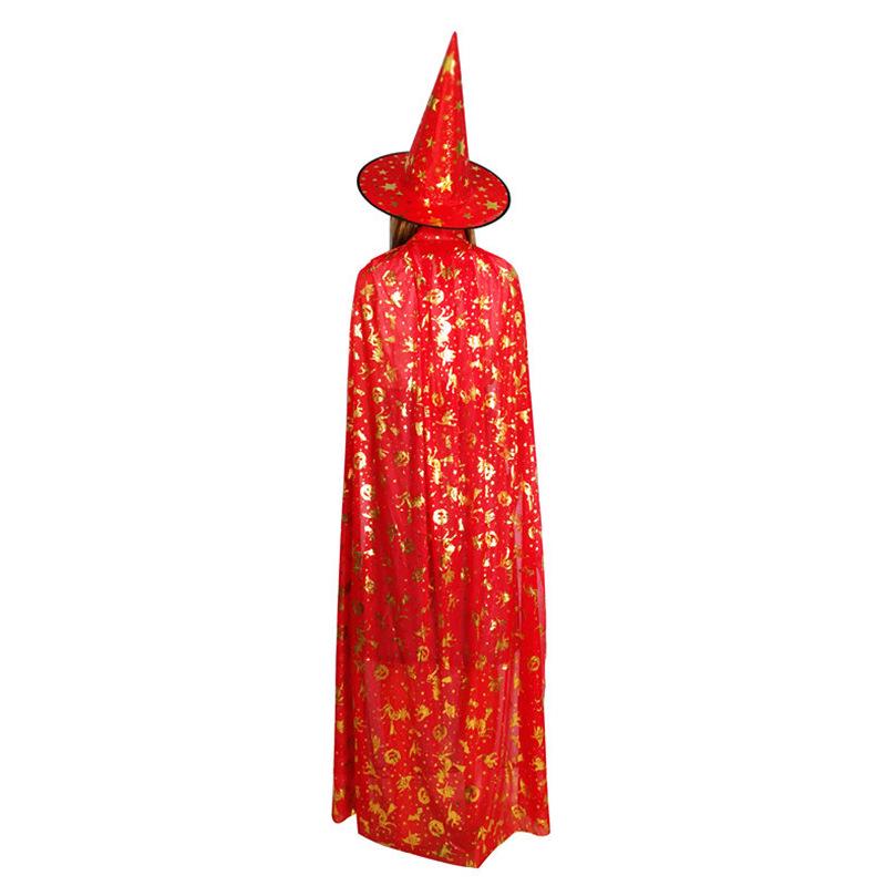 Gold Stamped Pumpkin Halloween Cape for Kids & Adults