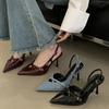 Fashion Street Style Sexy Buckle Strap Women Pumps Elegant Pointed Toe Thin High Heels Banquet Party Slingback Shoes Sandals