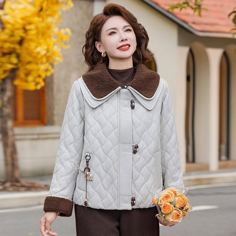 Women's Cotton-padded Clothes Women's Winter New Small Chinese Fragrant Short Cotton-padded Clothes Navy Collar Jacket Women