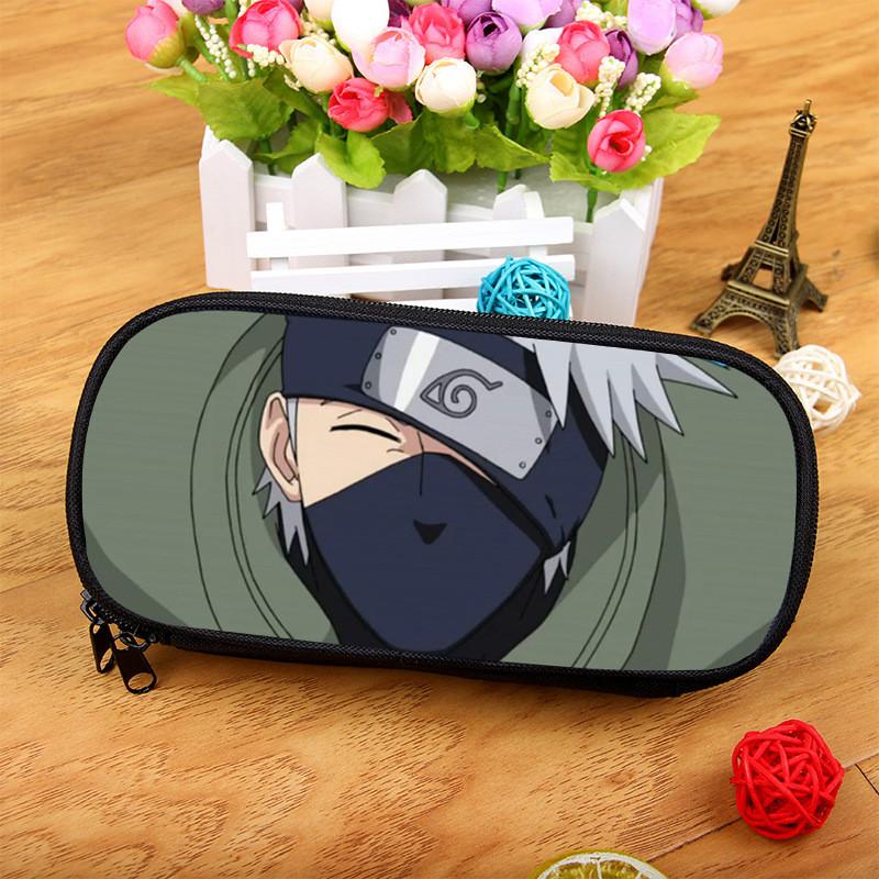 Naruto Uchiha Kakashi Large Capacity Nylon Pencil Case For Students And Office Use