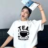 TEA IS MY CUP OF HAPPINESS Print Women's Clothing Soft Short Sleeve Summer Top Round Neck Casual Harajuku Aesthetic Sale Tops