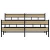 Metal Bed Frame without Mattress Sonoma Oak Finish 200 x 200 cm