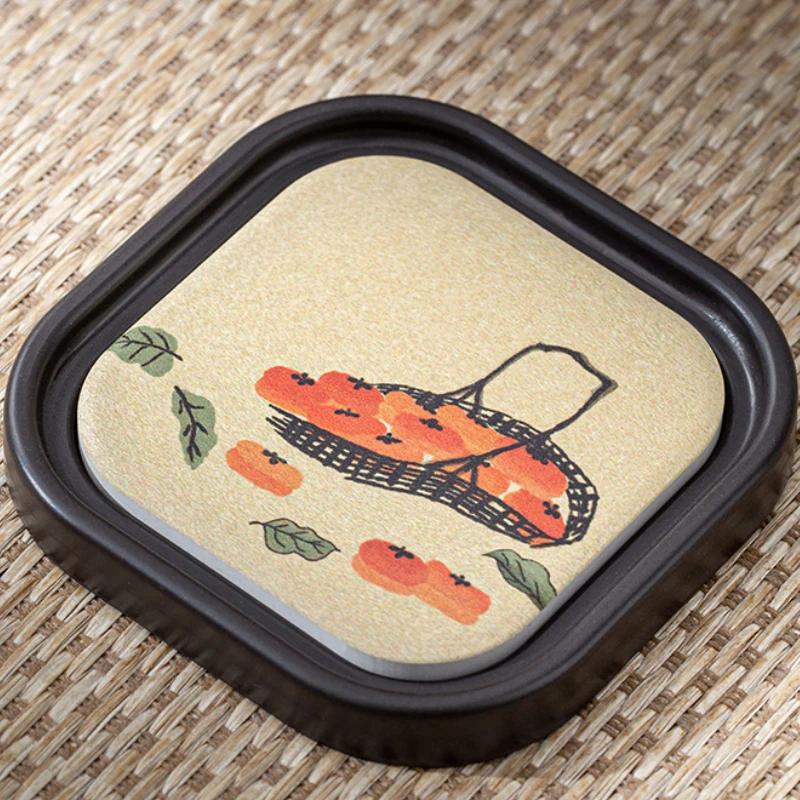 

2025 New Chinese Style Bakelite Absorbent Coaster Kung Fu Tea Household Storage Tea Cup Holder Mat Tea Tray Ceremony Accessorie