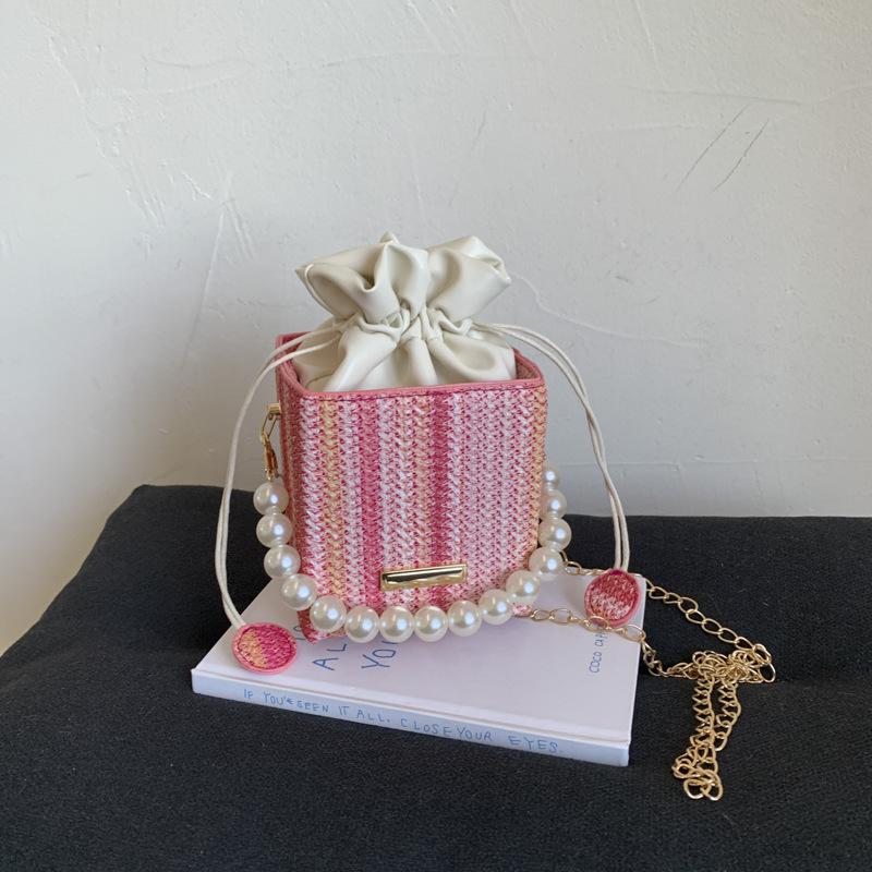 Summer small bag women's new trendy fashion simple fashion trend pearl portable chain messenger bag