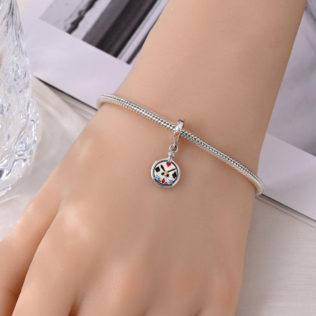 Pendant Charm Bead Copper Fairy Tale Clock Pendant Fit Original Bracelet For Jewelry Making Valentine'S Day Gift