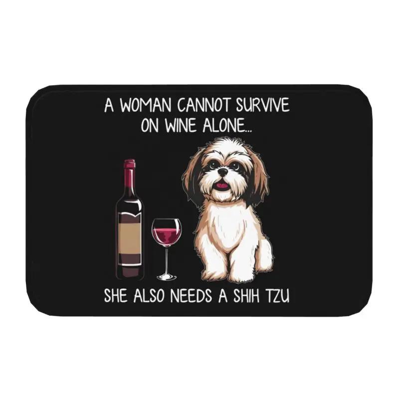 

Old English Sheepdog And Wine Doormat Anti-Slip Bath Kitchen Mat Garden Garage Door Floor Entrance Carpet Rug 40x60cm