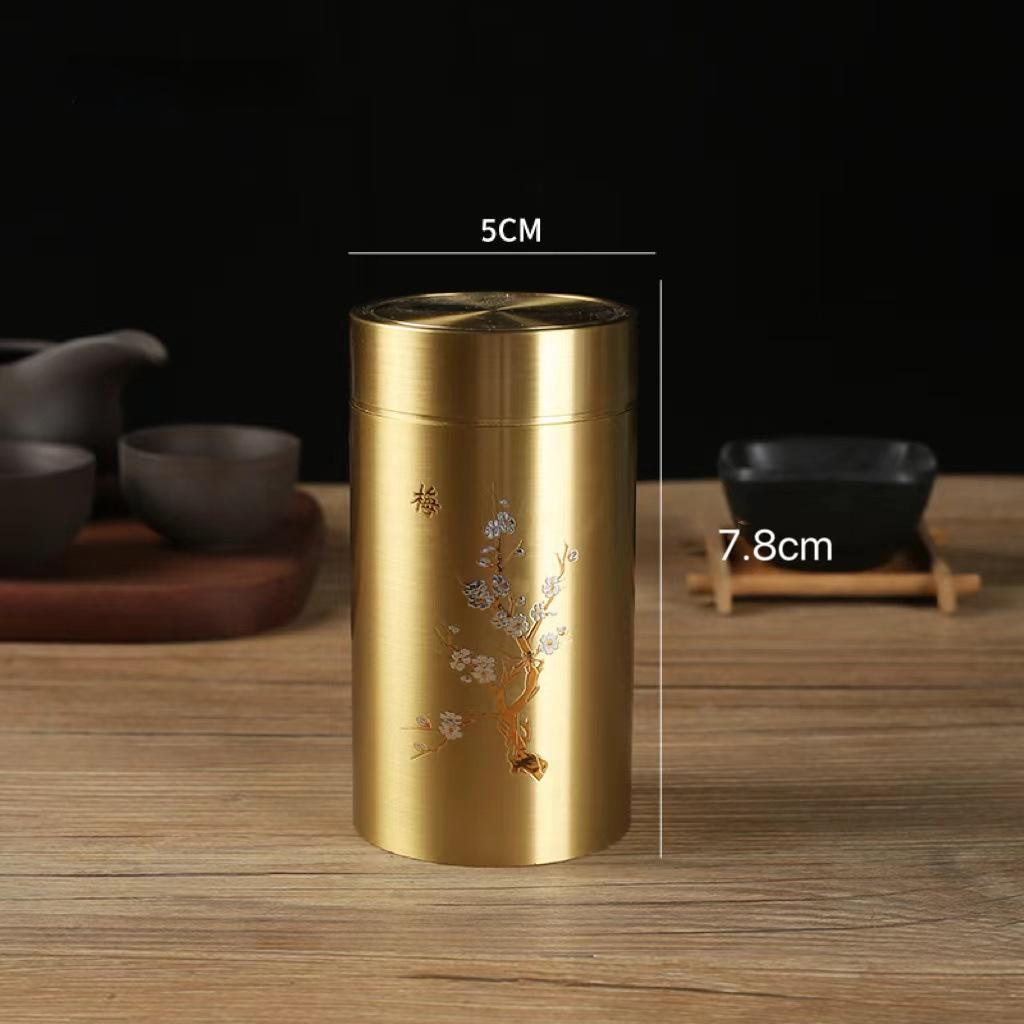 

Brass Incense Powder Jar Travel Portable Plum Blossom Lotus Bamboo Chrysanthemum Storage Incense Pill Incense lore Supplies
