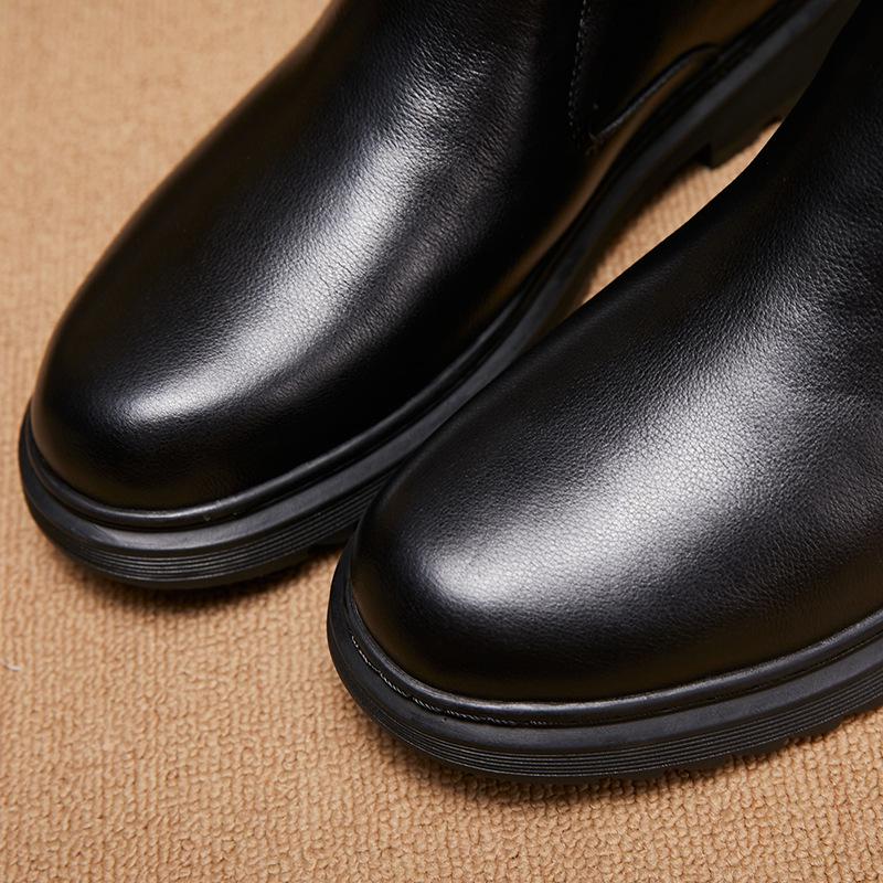 Zima 2024 Pánské boty z pravé kůže: Pohodlná, Hřejivá Vlna, Velké Velikosti 45-46, Ležérní Bavlněné Boty.