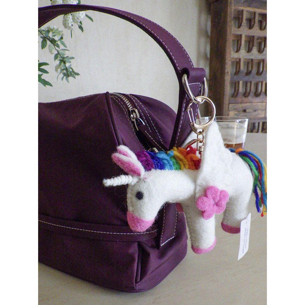 MGR Nepal Felt Unicorn Keyring (NEPAL WOOL UNICORN KEYRING)