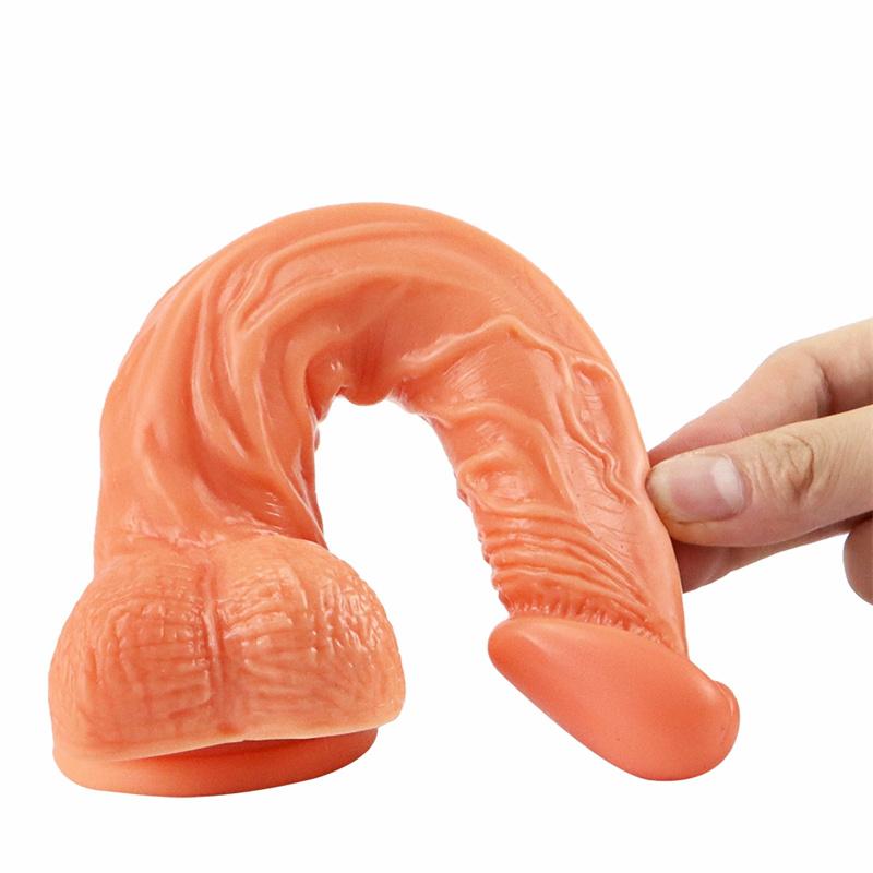 Soft Elbow Double Layer Liquid Silicone Penis Large Simulation Female Masturbation Device Manual Adult Sex Products