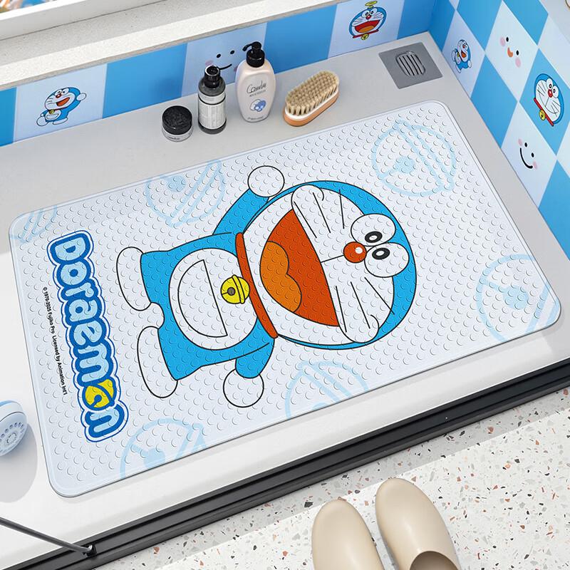 Dajiang Doraemon Co-Branded Bathroom Non-Slip Mat, Children\'s Shower Room Bathroom Bathing Anti-Slip Floor Mat, 40x70cm