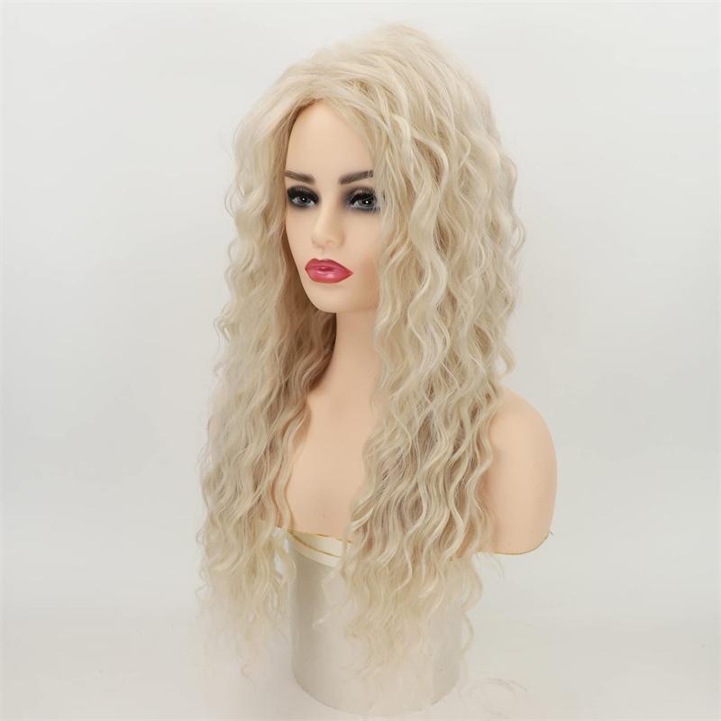 Lange Lockige Synthetische Perücken für Frauen Braune Ombre-Perücke Wasserwelle Frisur Naturhaar Sexy Damenperücke Cosplay Halloween