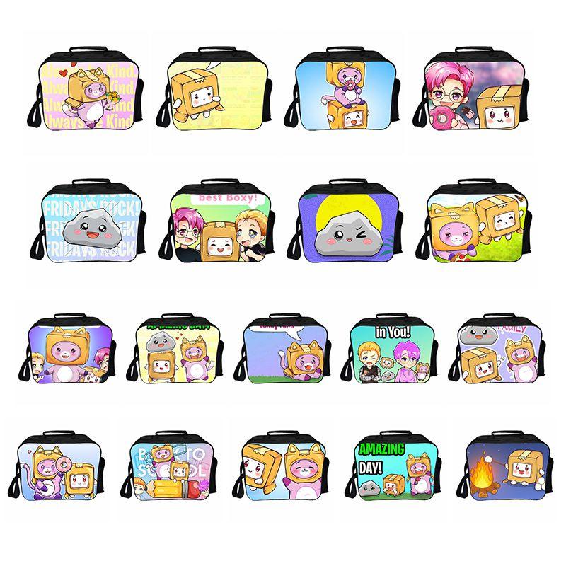 Lankybox Insulated Lunch Box Bag For Kids With Large Capacity And Adjustable Strap For Outdoor Fun
