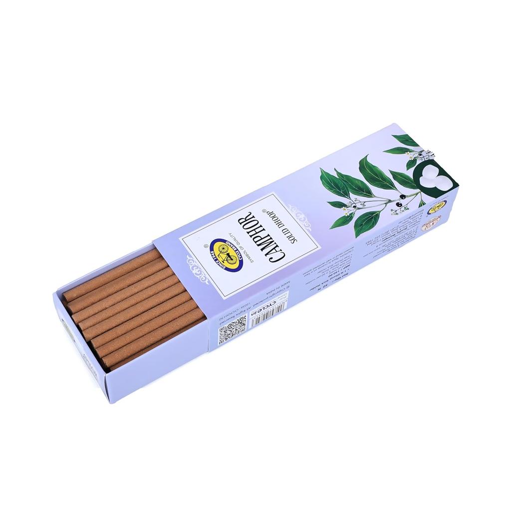Cycle Pure Camphor Bambooless Solid Dhoop Sticks for Puja Pack of 2 50 Sticks with Free Holder Eco-Friendly Incense