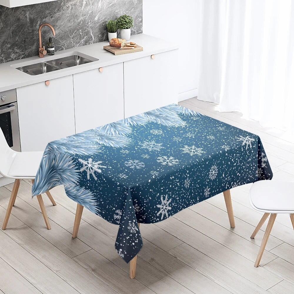 

Снежинка ледяная скатерть Свадебная вечеринка Ресторан Банкет украшения Водонепроницаемый прямоугольный домашний стол 90x140cm