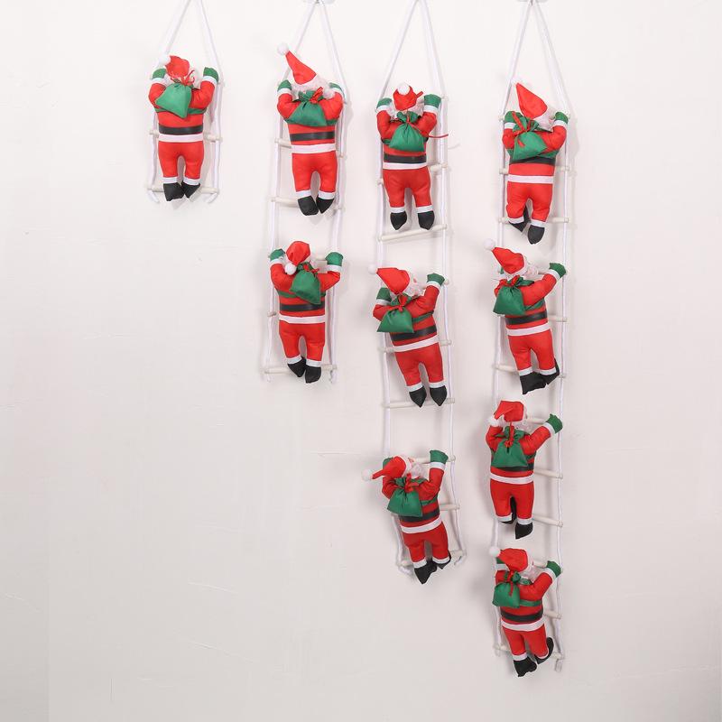 25CM Santa Claus Climbing Ladder Christmas Tree Ornament for Home, Hotel, and Mall Decor