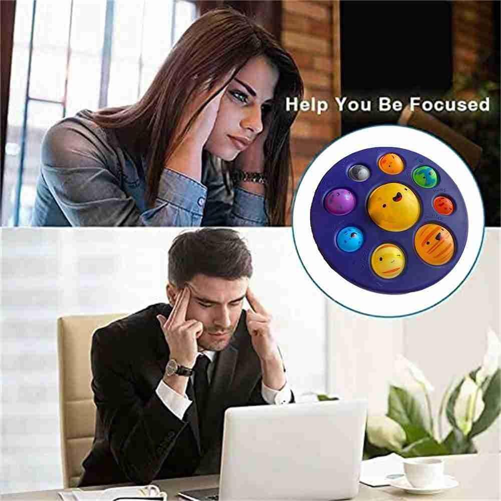 8 Planets Space Themed Push Bubble Fidget Toy Sensory Squishy Stress Relief Toys For Autism Kids Montessori Educational Child Gi