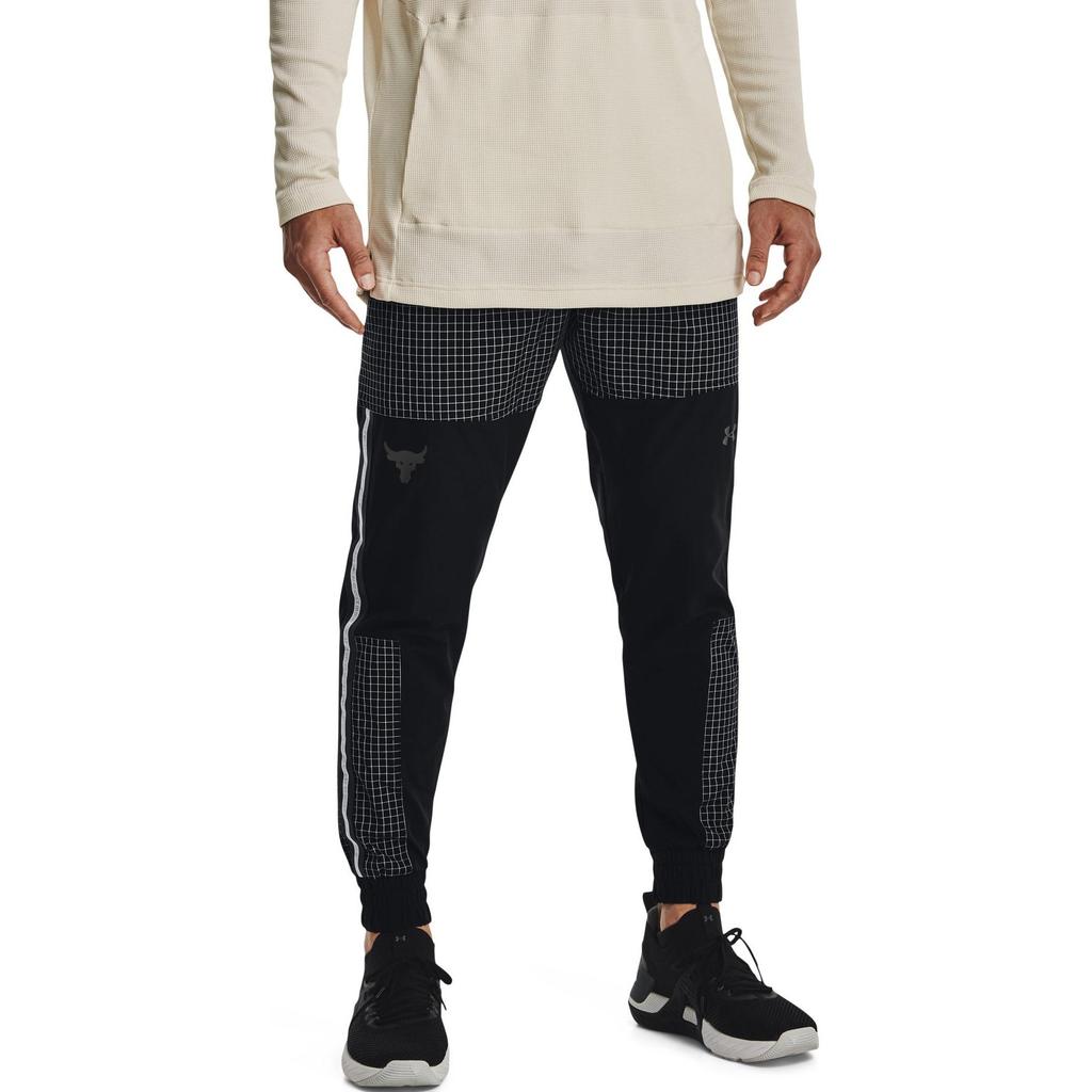 Under Armour Quick-Dry Solid Color Logo Print Elastic Cuff Casual Pants Men Bottoms Black 1370466-001