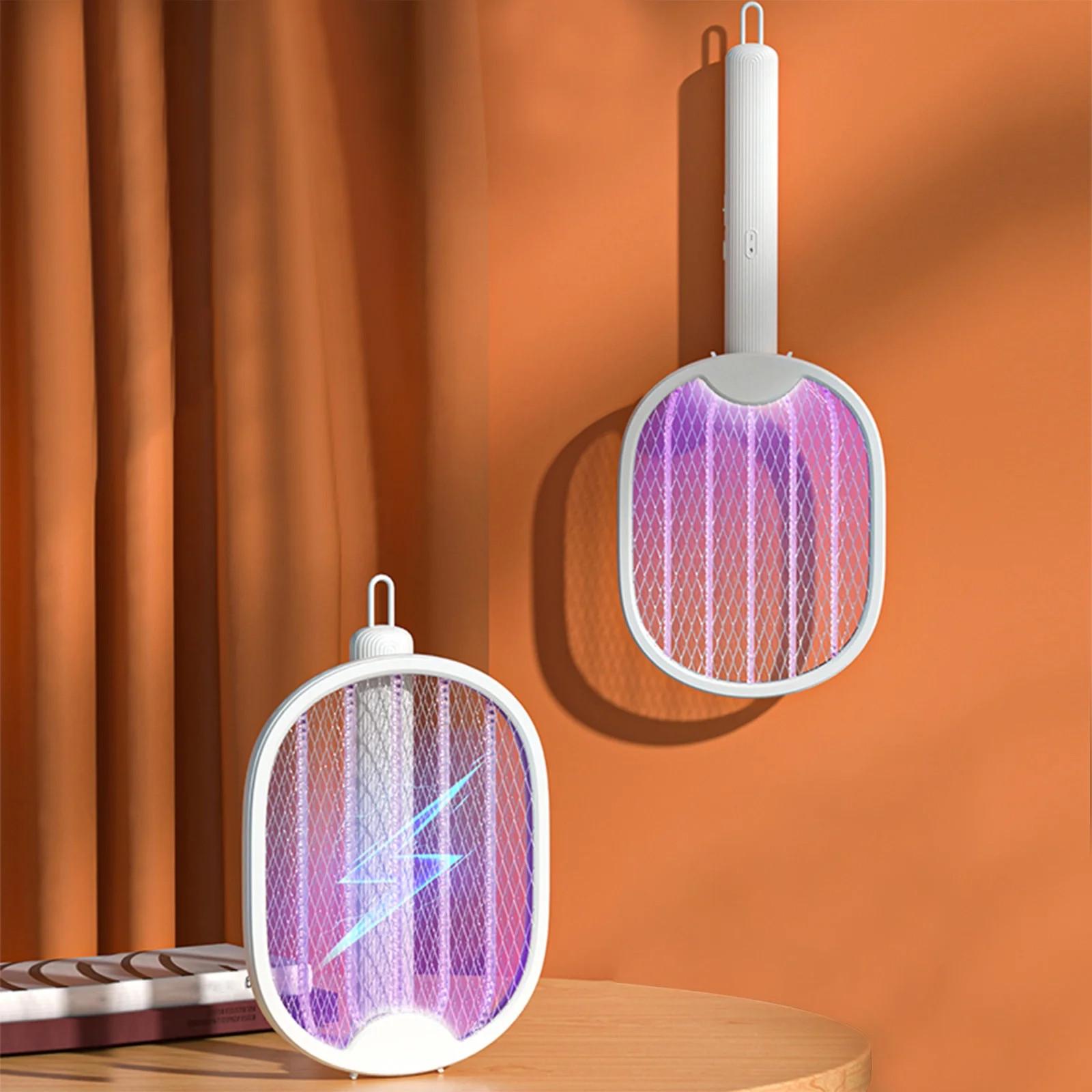 

Electric Fly Swatter Racket, 2 In 1 Electric Bugss Zapper Indoor, USB Rechargeable Mosquito Zapper, Fly Swatter For Indoors One Size белый