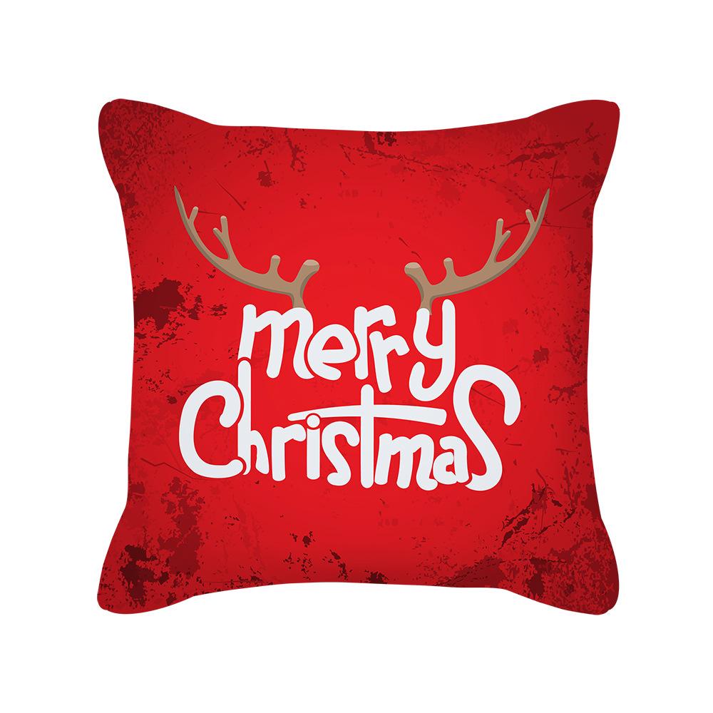 Christmas New Peach Skin Pillow Case Pillow Sofa Pillow Case Red Series Pillow