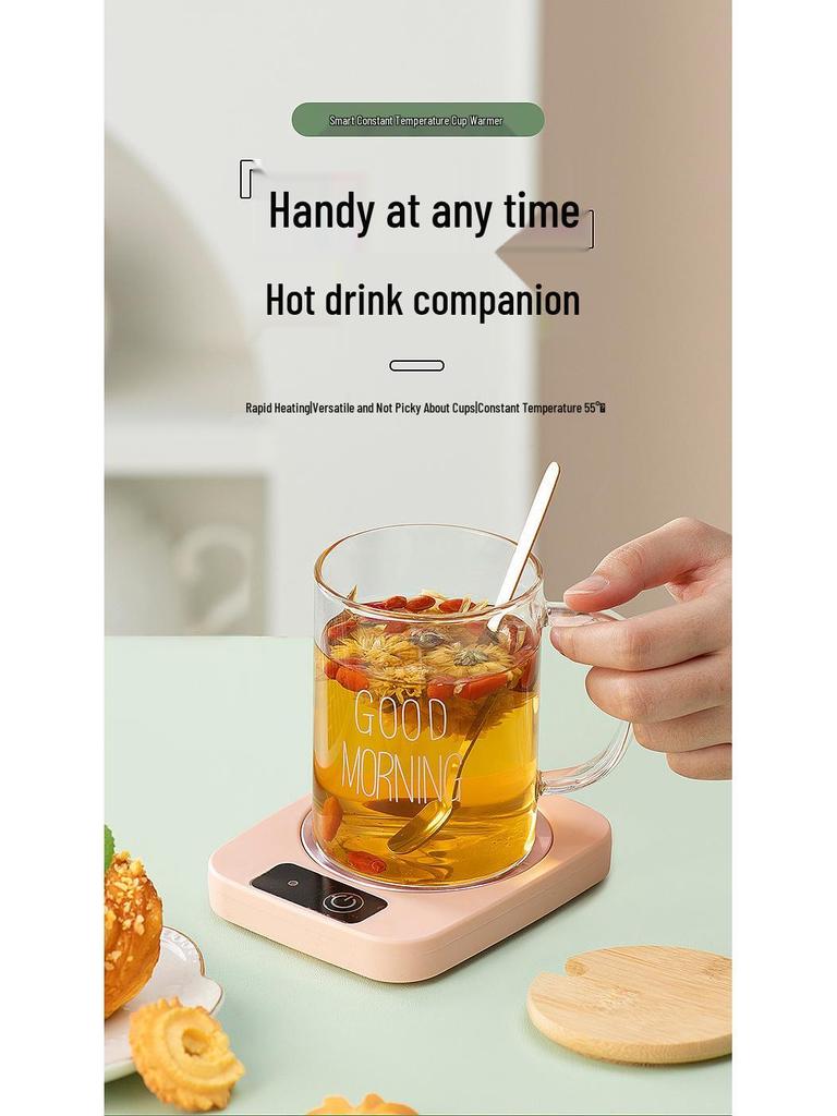 55° Heated Insulating Ceramic Mug with Coaster - Keeps Drinks Warm
