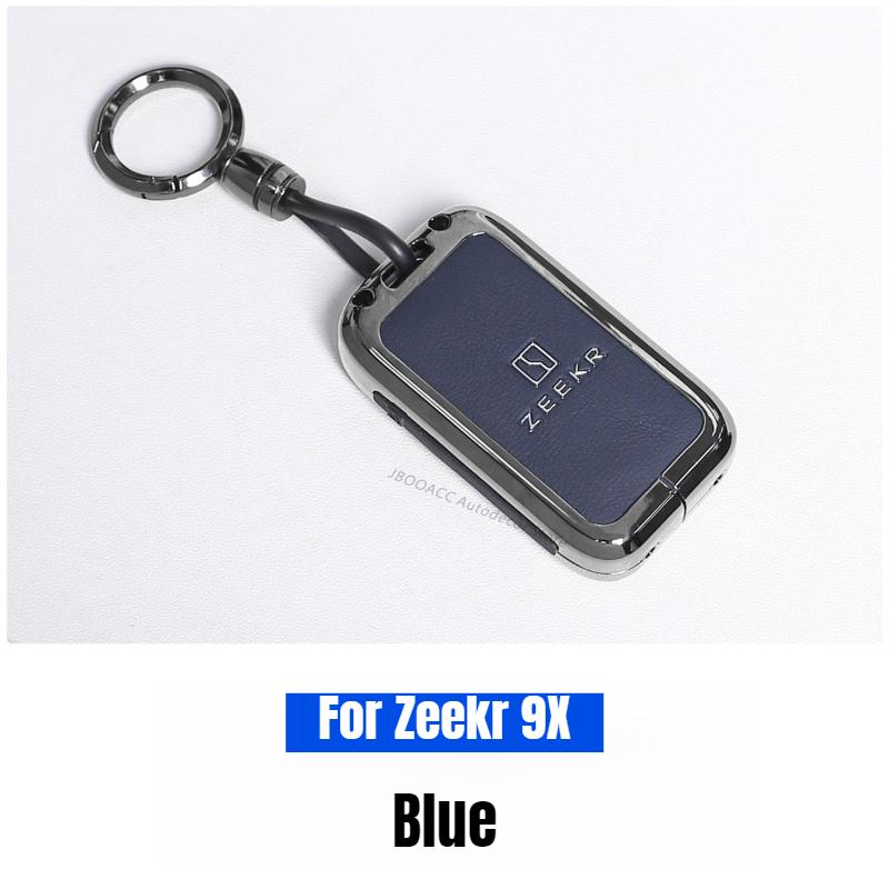 For Geely Zeekr 9X Electric Vehicle Key Case Car Key Shell Nappa Leather Zinc Alloy Key Fob Bag Case Cover Accessories
