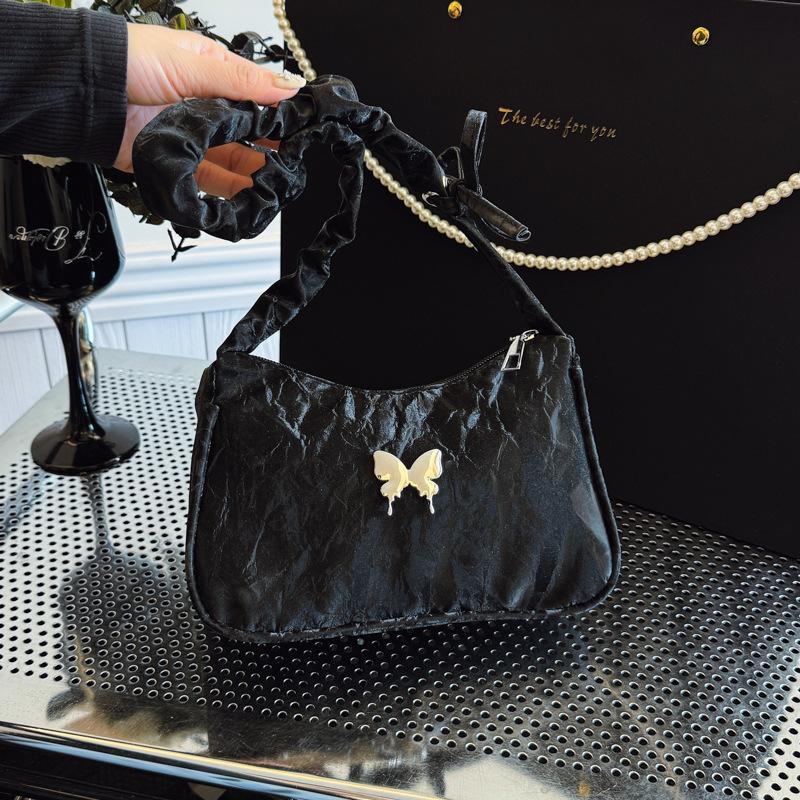 

Niche design single shoulder armpit bag women s popular new beautiful casual handheld women s bag чёрный