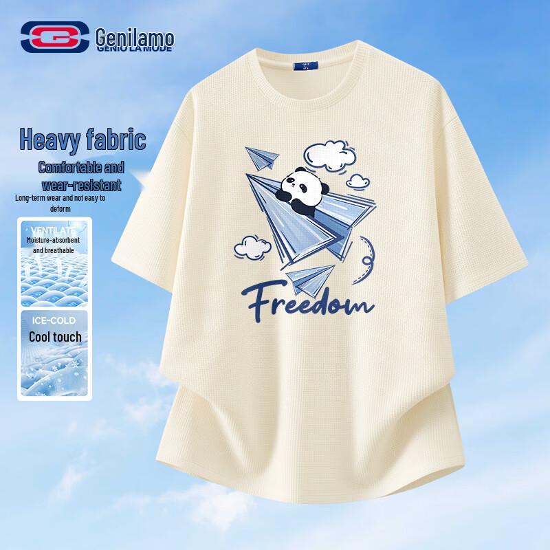 GENIOLA Men s Waffle Print Short Sleeve T-Shirt 3XL