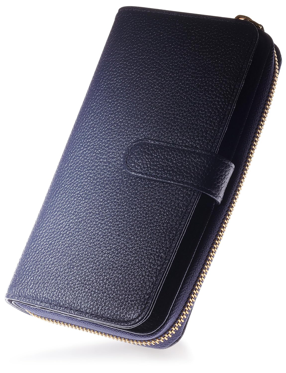 

Genuine Leather Long Wallet with Large Holds 30 RFID Skimming Business and Personal Insurance and Foreign Currency SW7 [BLUE SINCERE] Women s