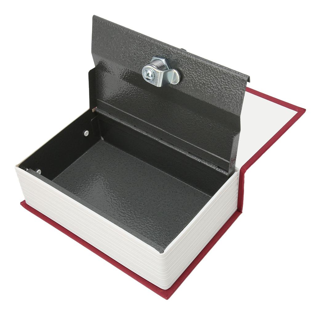 Book Safe Storage Box with Keys Stainless Steel Secret Hidden Book Shape Case for Home Office Shop