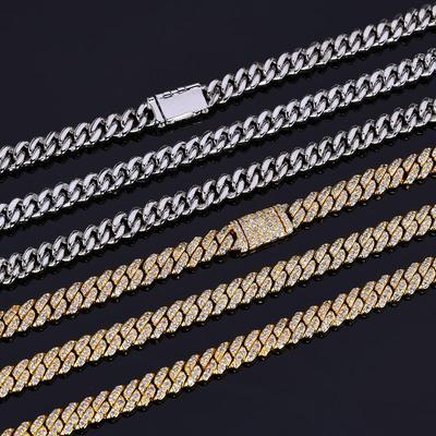 6mm Zircon Cuban Link Necklace & Bracelet: European/American Hip Hop Jewelry