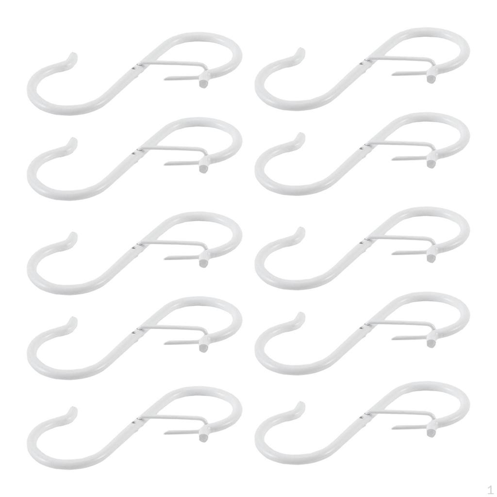 10 Pieces S Hook for Hanging Heavy Duty Pot Rack Hooks Hangers Bags Clothes