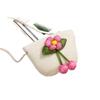 Girl Handmade Woven Straw Bag Summer Coin Purse Flower Storage Basket Zipper Photo Props Crossbody Handbag