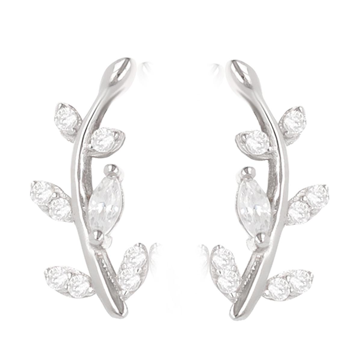 

Les Trésors De Lily [Q4013] - Серьги серебряные Epi d Or серебристо-белые (колосок пшеницы) - 15x7 мм