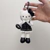 Long Leg Hello Kitty Plush Keychain Elegant Tweed Outfit Kitty Doll Pendant With Pearl Mini Bag Chic Bag Charm For Backpack Gift