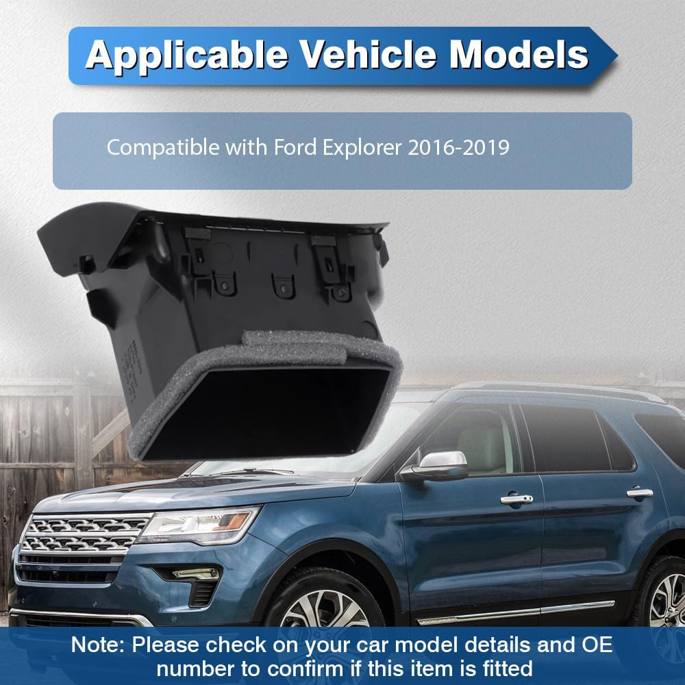 Riloer Air Vent Louvre Assembly, Dashboard Air Conditioning Outlet, Replaces FB5Z-19893-CF-B, FB5Z-19893-BB-B, Compatible with Ford Explorer