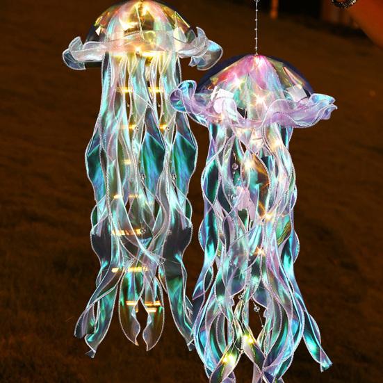LED Night Light Gradient Jellyfish Pendant Colorful Lamp Ornament Decorative Night Lamp Gift for Friends And Children