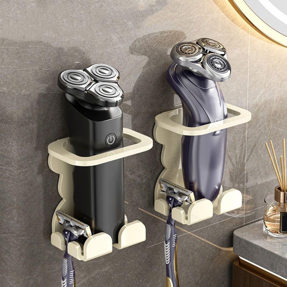 2PCS Wall Mounted Razor Holder Punch Free Shaver Display Stand  Skincare Storage