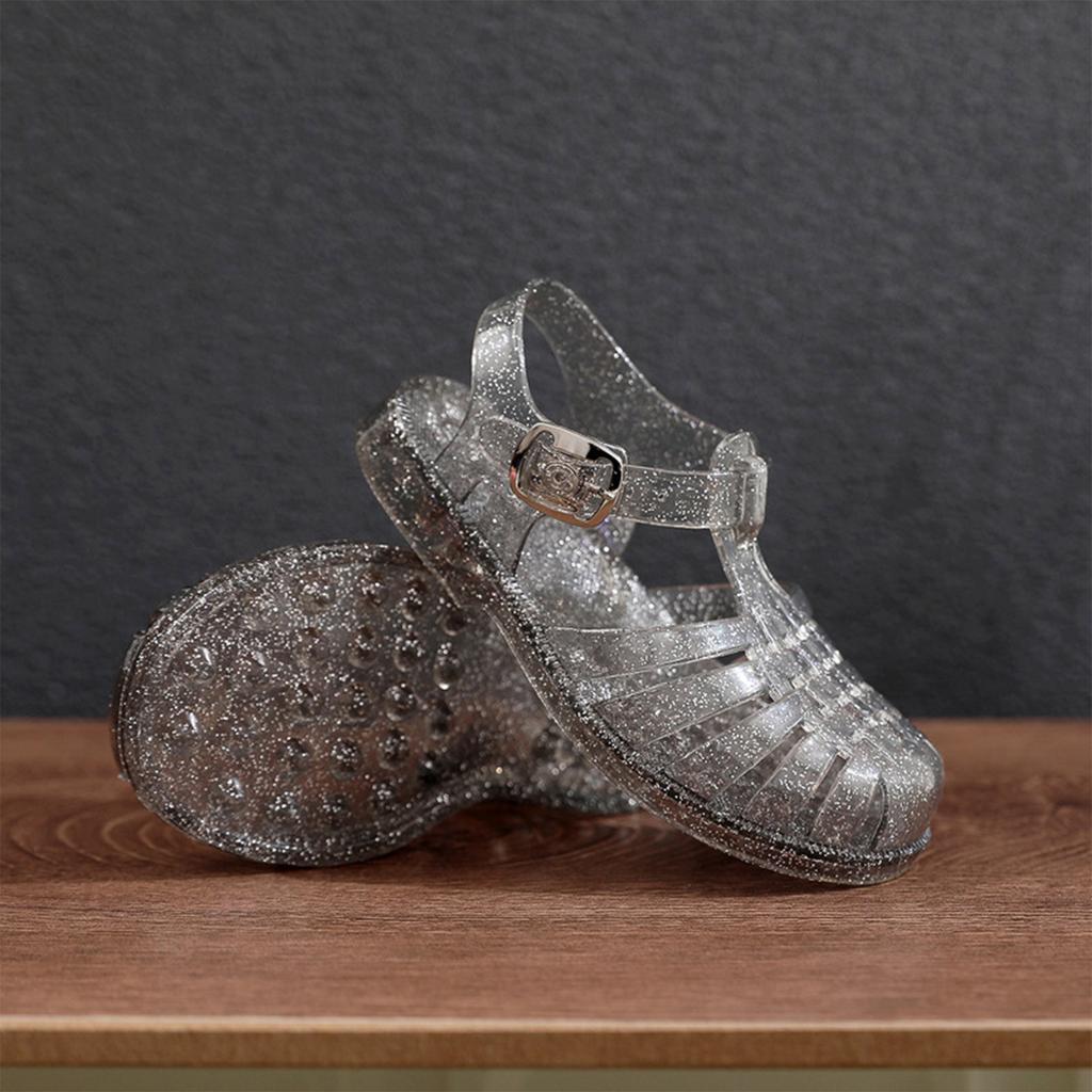 Sandale pentru copii pentru purtarea de vară, pantofi de cristal, scobiți și respirabili, pantofi pentru copii, cu cataramă, sandale pentru fete medii spre mari