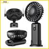 Mini fan portable fan stand handheld black matt