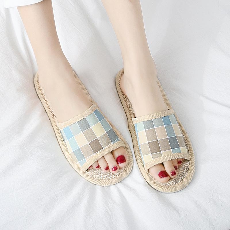 

Нескользящие домашние тапочки унисекс из хлопка и льна для деревянных полов 39-40