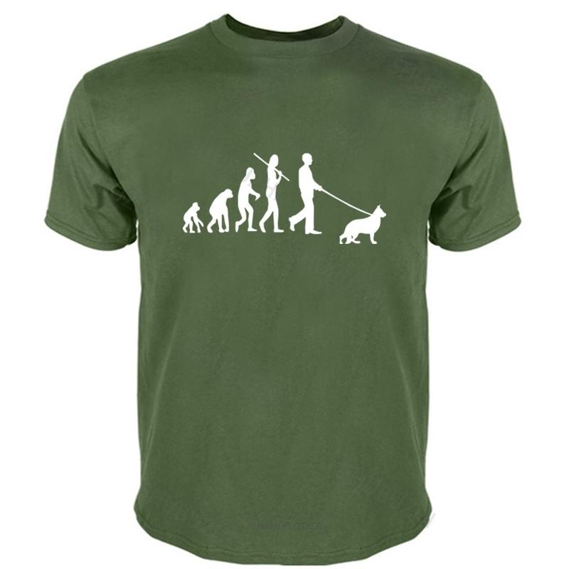 Herren Kurzarm T-Shirt Evolution Schäferhund T-Shirt shubuzhi Top T-Shirts Baumwoll-T-Shirt Mode T-Shirt Herren Sommer Tops