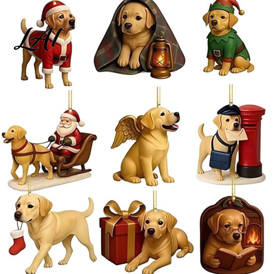 Christmas Tree Hanging Decor 2026 Labrador Advent Calendar 24 Days 2D Flat Acrylic Dog Ornaments Countdown Collectible Cute Festive Pendants